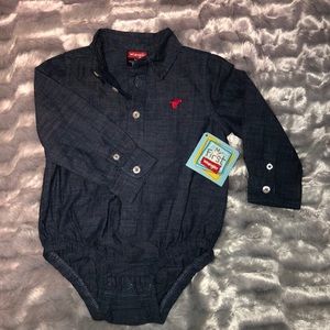 Brand new Wrangler denim style onesie